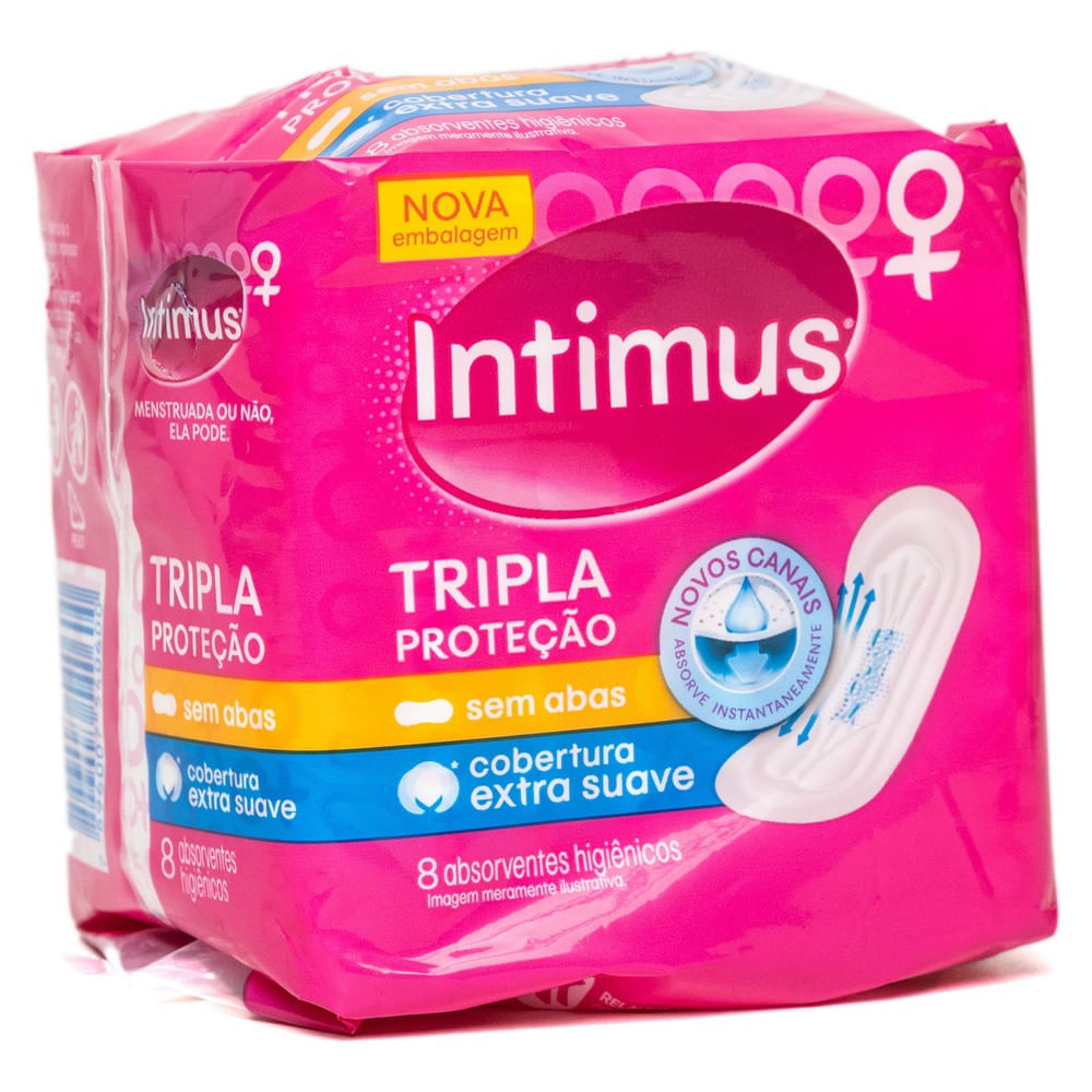 Absorvente Sem Abas Extra Suave Intimus Tripla Proteção Pacote 8 Unidades 4731