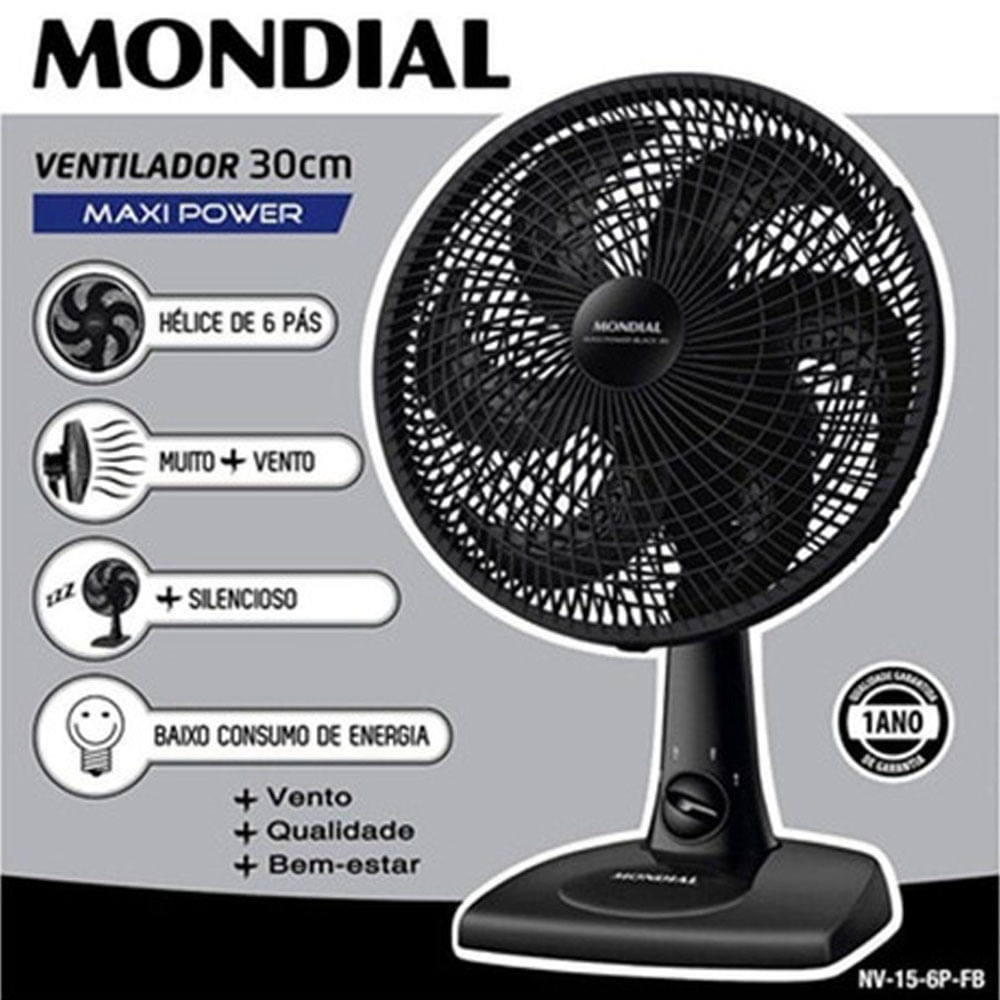 Ventilador Maxi Power Nv-15-6p-Fb Da Mondial 127v