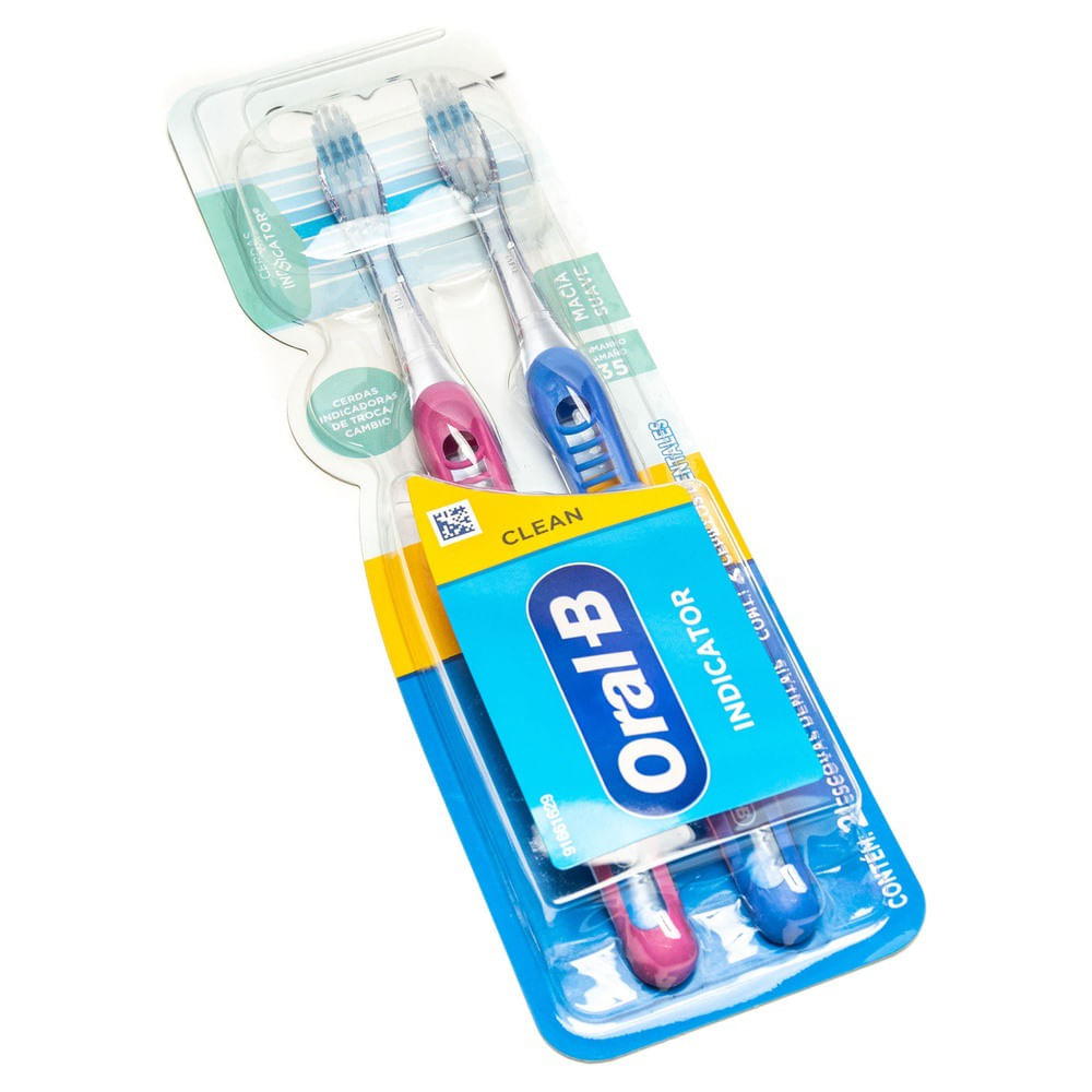 Escova Dental Macia Oral-B Pro-Saúde Indicator 2 Unidades